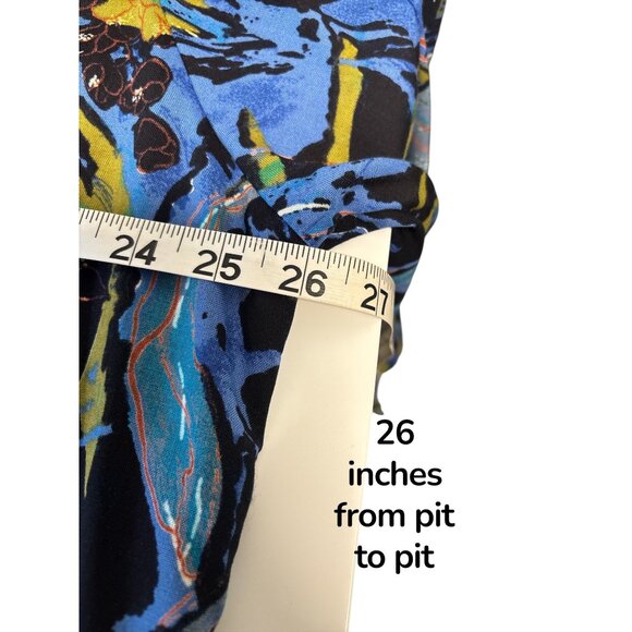 Carole Tomkins The Big Shirt Women’s Blouse – Abstract Floral Print, Rayon, Over - Picture 5 of 9